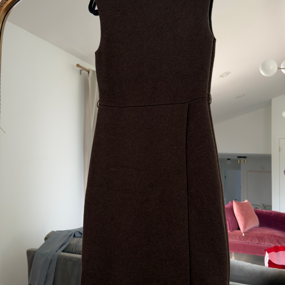 Zara Knit Sleeveless Brown Sheath Dress
